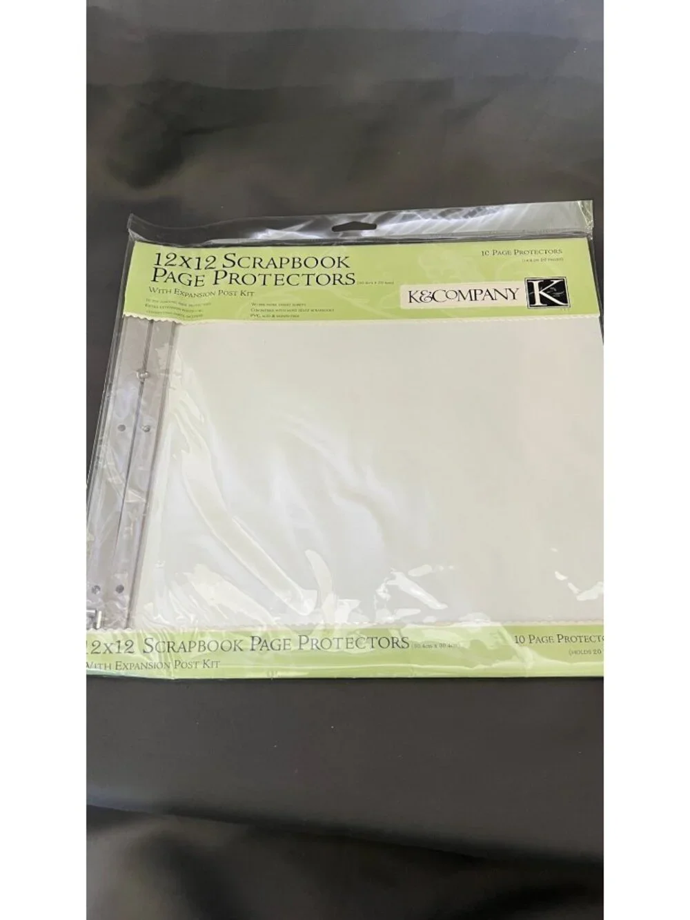 12x12 Scrapbook Page Protectors With Expansion Post Kit
